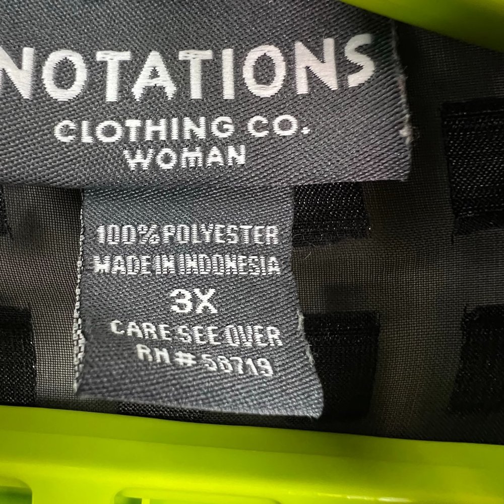 Notations Shear Effect Checkered Button Blouse Wo… - image 3